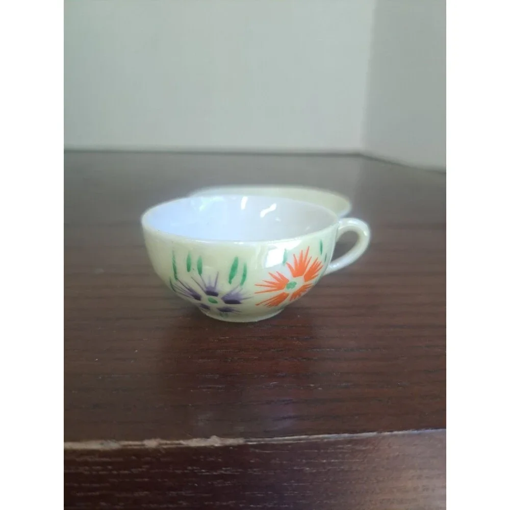 Vintage 1930s Minature Porcelain Floral Teacup And Saucer Set